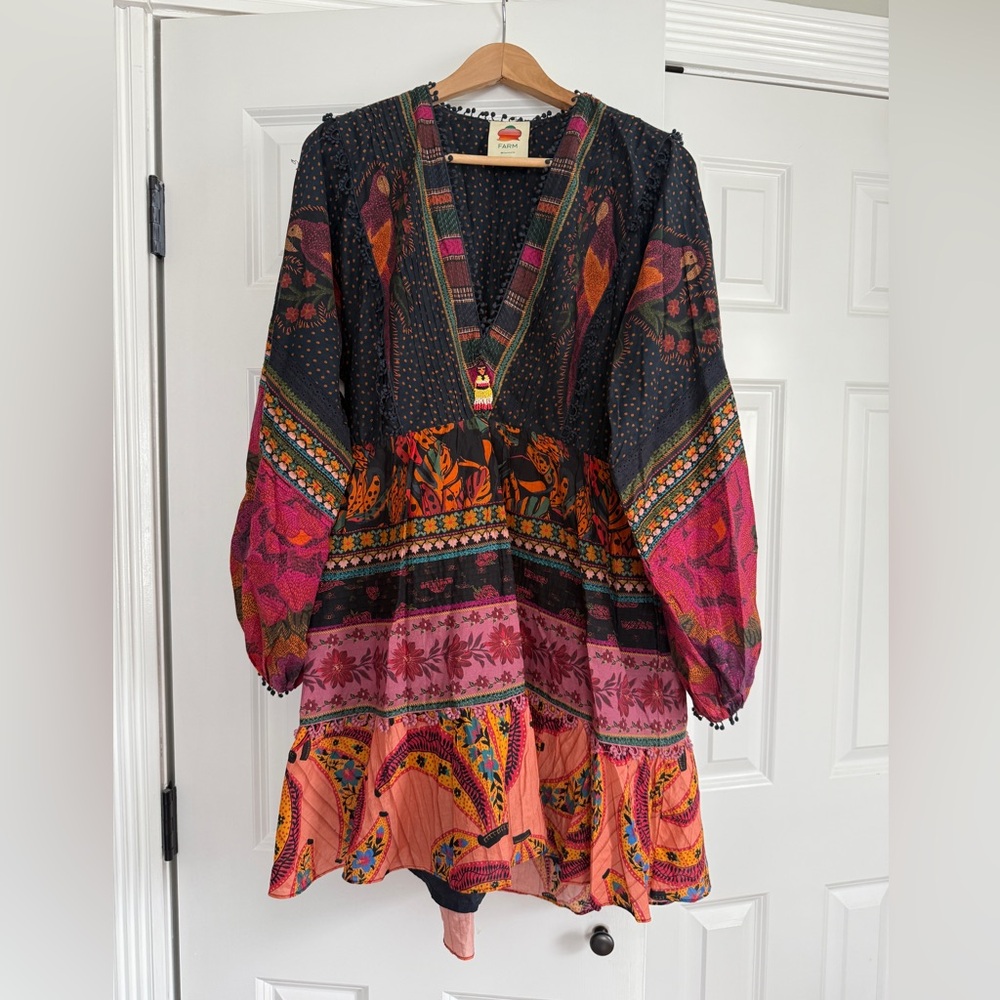 Farm Rio Mixed Patchwork Mini Dress